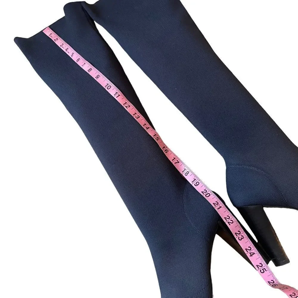 Charles By Charles David Simone Navy Blue Over-The-Knee Stretch Knit Boots